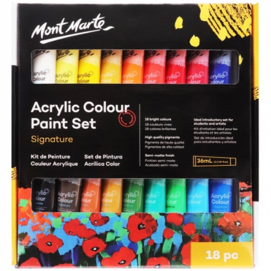 Picture of MM ACRYLIC COLOUR PAINT SET 18PCX36ML