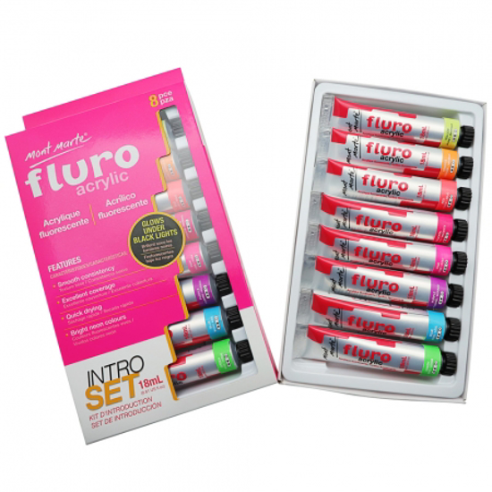 Picture of MM FLURO ACRYLIC PAINT INTRO SET 8PC X 18ML