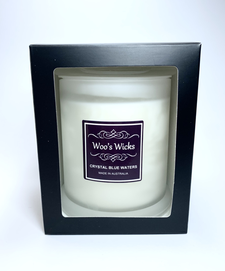 Picture of WOOS WICKS CANDLE CRYSTAL BLUE WATERS