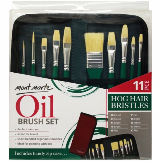 Picture of MM OIL BRUSH SET TAKLON WOOD BOX 7PC