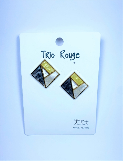 Picture of TRIO ROUGE EARING SQUARE TRIO METALLIC