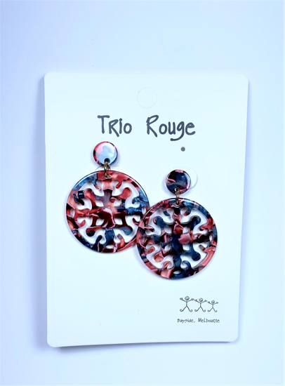 Picture of TRIO ROUGE EARING ACETATE ROUND PINK/BLUE