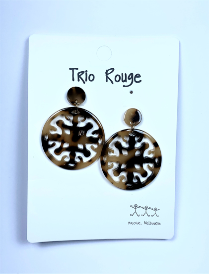Picture of TRIO ROUGE EARING ACETATE ROUND BROWN/BLACK