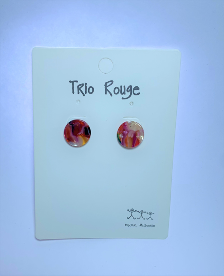 Picture of TRIO ROUGE KALEIDOSCOPE RED EARINGS