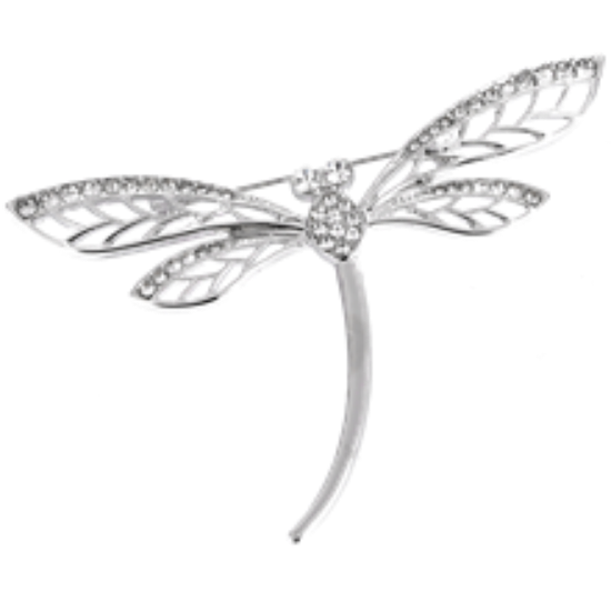 Picture of DRAGONFLY DIAMONTE BROOCH SILVER