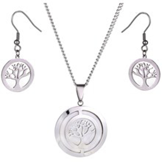 Picture of TREE OF LIFE NECLACE/EARING SET SILVER