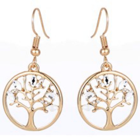 Picture of TREE OF LIFE DIAMONTE EARINGS GOLD