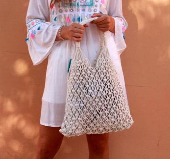 Picture of ISABELLA WHITE HEMP ROPE NET BAG