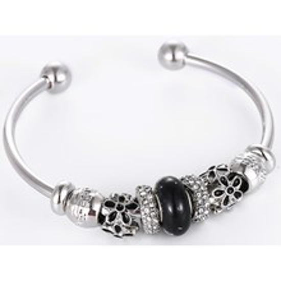 Picture of SAHARA BEAD BRACELET SILVER AND BLACK