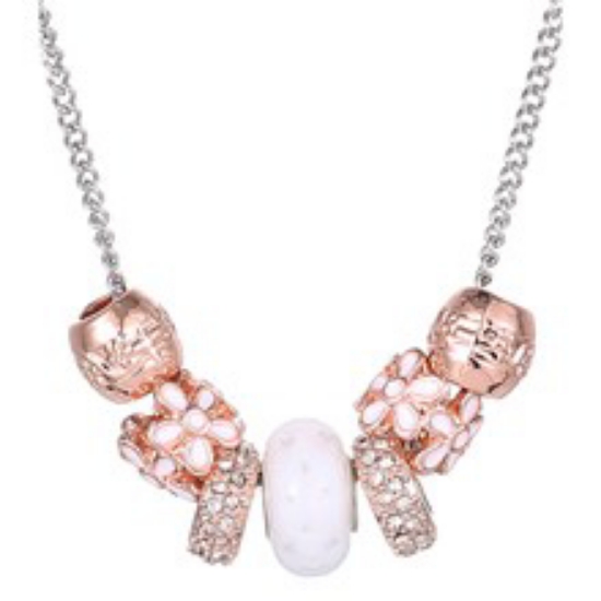 Picture of SAHARA BEAD NECKLACE ROSE GOLD AND WHITE