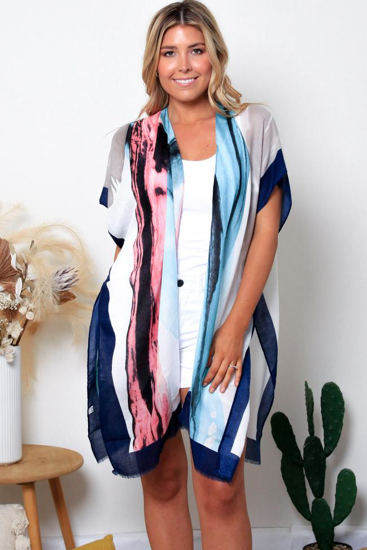 Picture of ISABELLA COVER UP HORIZONTAL BLUE STRIPE