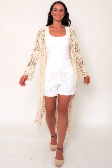 Picture of ISABELLA LONG CARDIGAN CREAM